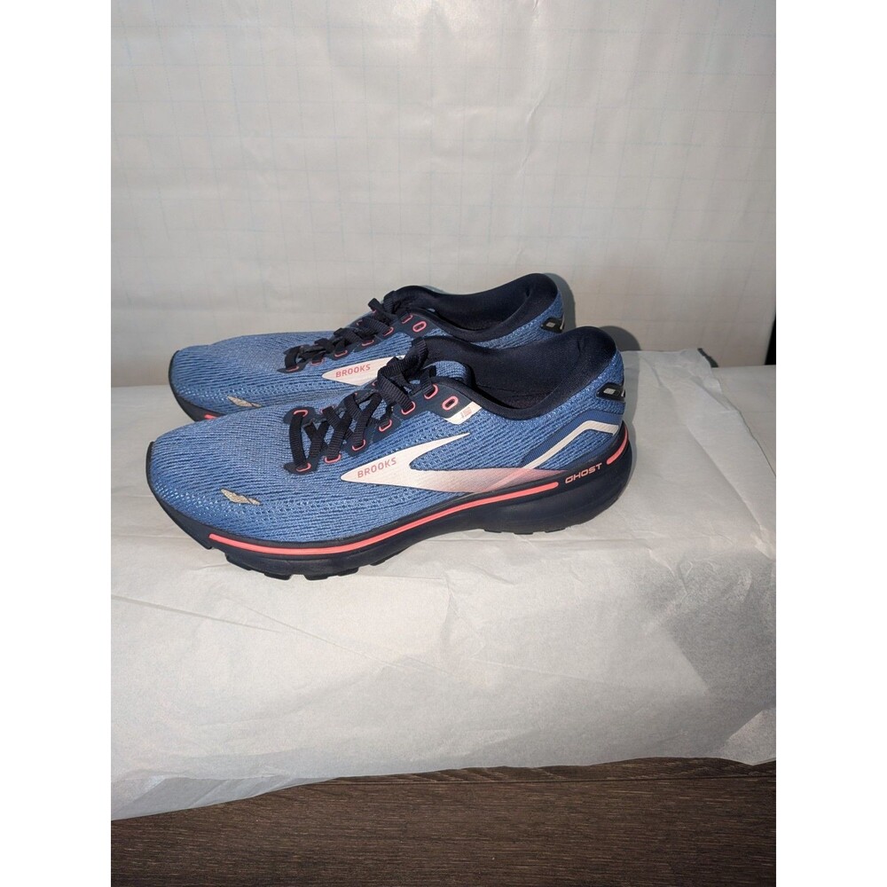 Brooks Ghost 15 Women's Running Shoes / US Size: 9.5 / Color: Blue Peacoat  Pink
